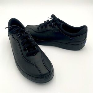 Keds Career Full Lace Up Tennis Shoes Sneakers All Black‎ Size 7.5 (NWOT)